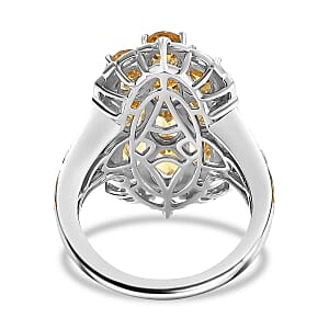 Brazilian Citrine 4.70 ctw Ring in Silvertone (Size 9)