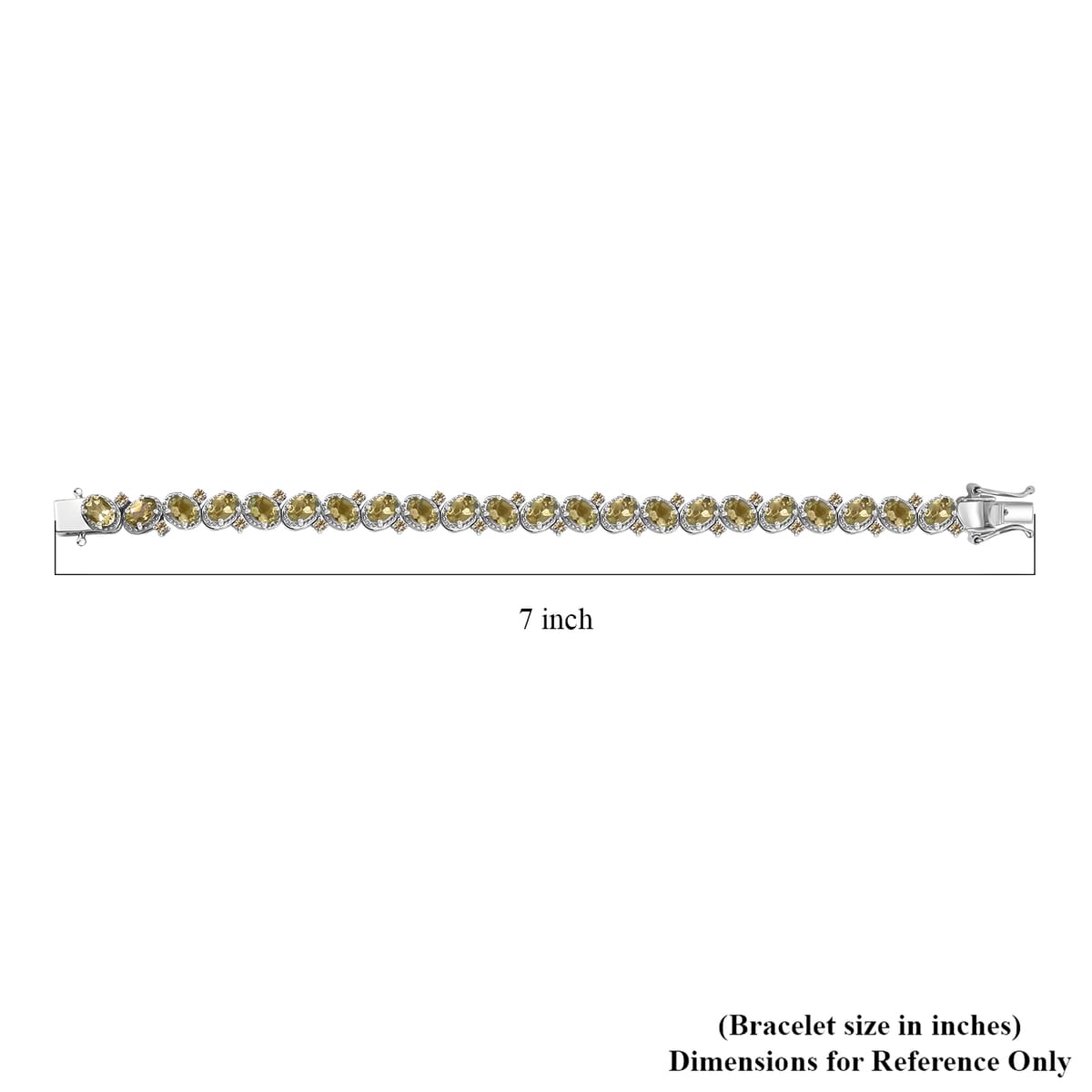 D'Joy Madagascar Yellow Apatite and Yellow Sapphire 10.25 ctw Floral Vine Bracelet in Rhodium Over Sterling Silver (6.50 In) image number 3