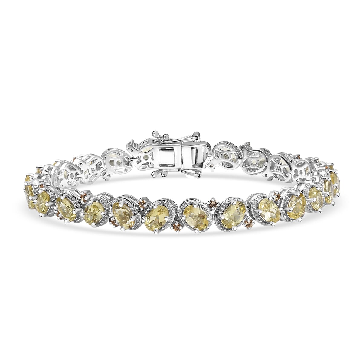 D'Joy Yellow Apatite and Yellow Sapphire 11.65 ctw Bracelet in Rhodium Over Sterling Silver (7.25 In) image number 0
