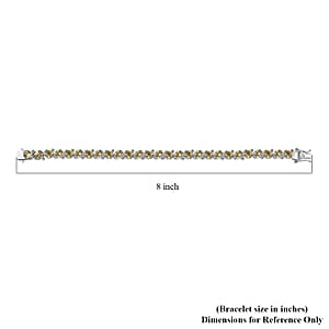 D'Joy Madagascar Yellow Apatite and Yellow Sapphire 12.60 ctw Floral Vine Bracelet in Rhodium Over Sterling Silver (8.00 In)