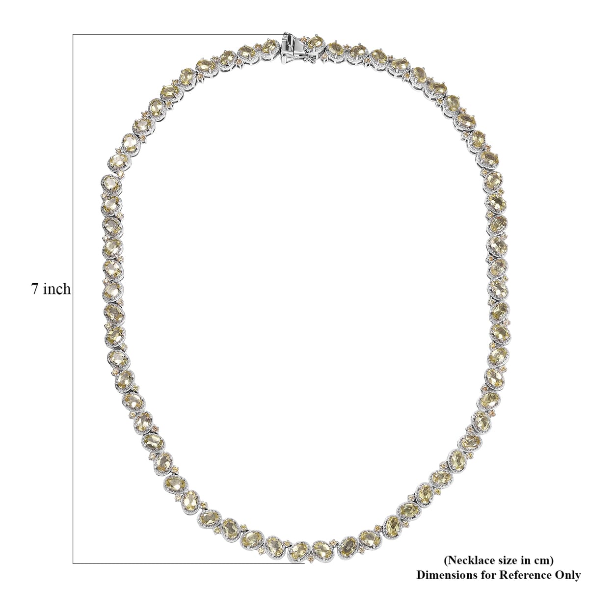 D'Joy Madagascar Yellow Apatite and Yellow Sapphire 31.30 ctw Floral Vine Necklace 18 Inches in Rhodium Over Sterling Silver image number 5