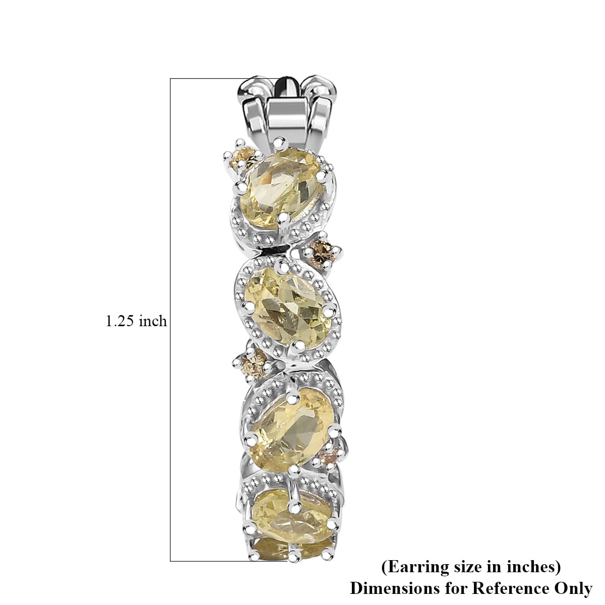 D'Joy Madagascar Yellow Apatite and Yellow Sapphire 4.60 ctw Floral Vine Earrings in Rhodium Over Sterling Silver image number 4