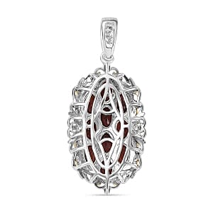 Garnet 4.50 ctw Pendant in Silvertone