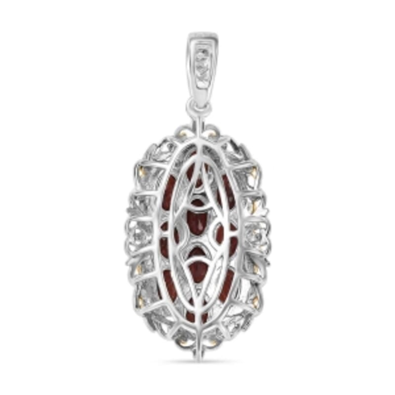 Garnet 4.50 ctw Pendant in Silvertone