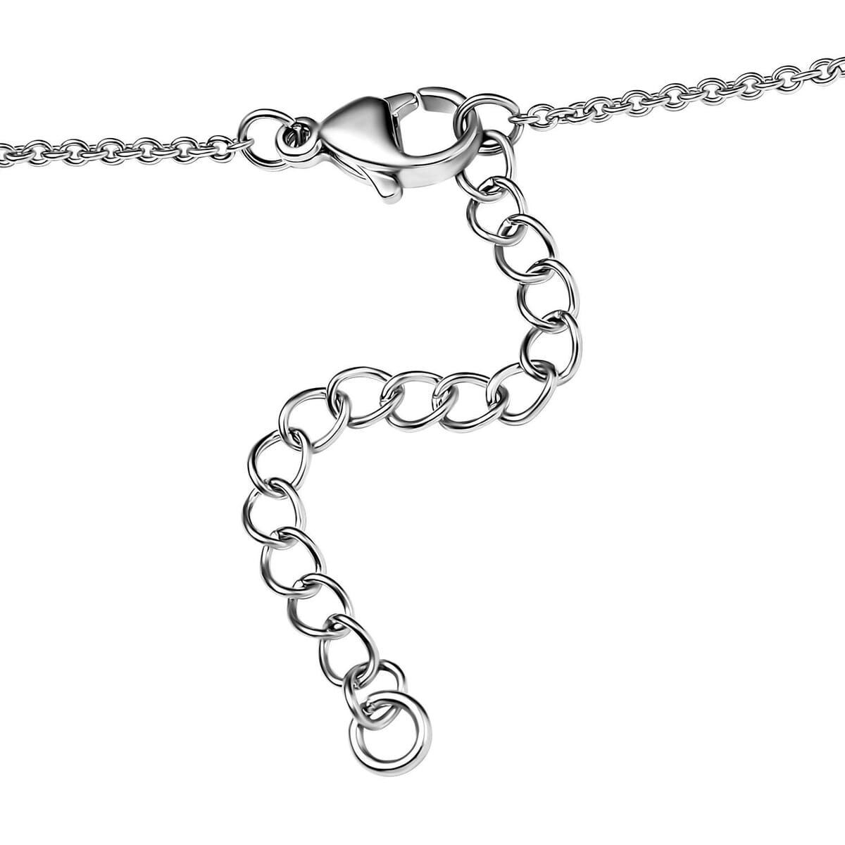 Ever True Chartreuse Quartz (Triplet) and Lab Created Ruby 18.60 ctw Floral Vine Necklace in Platinum Bond and Stainless Steel 18-20 Inches image number 3