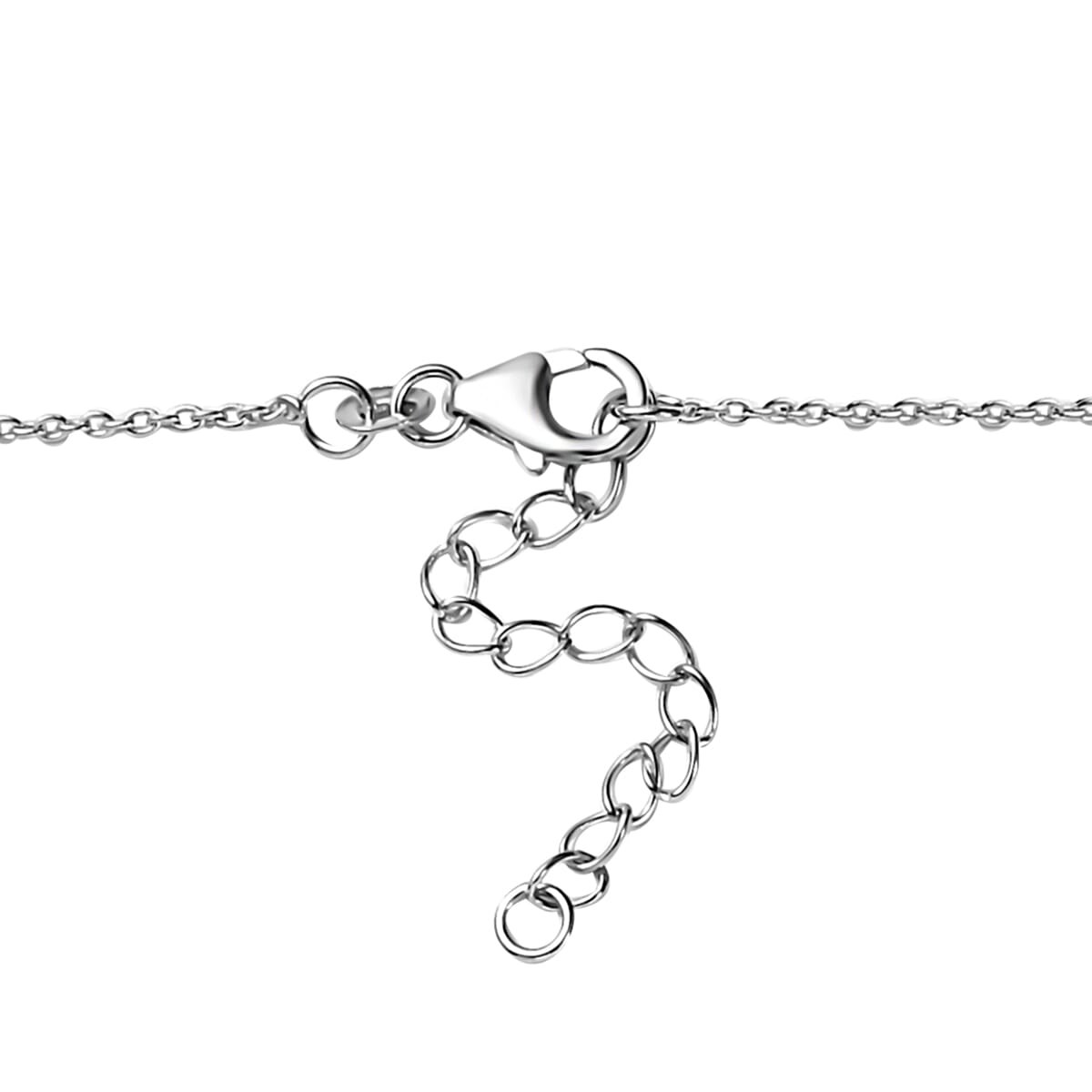 Ever True Chartreuse Quartz (Triplet) and White Zircon 15.70 ctw Drop Necklace 18-20 Inches in Platinum Bond image number 4