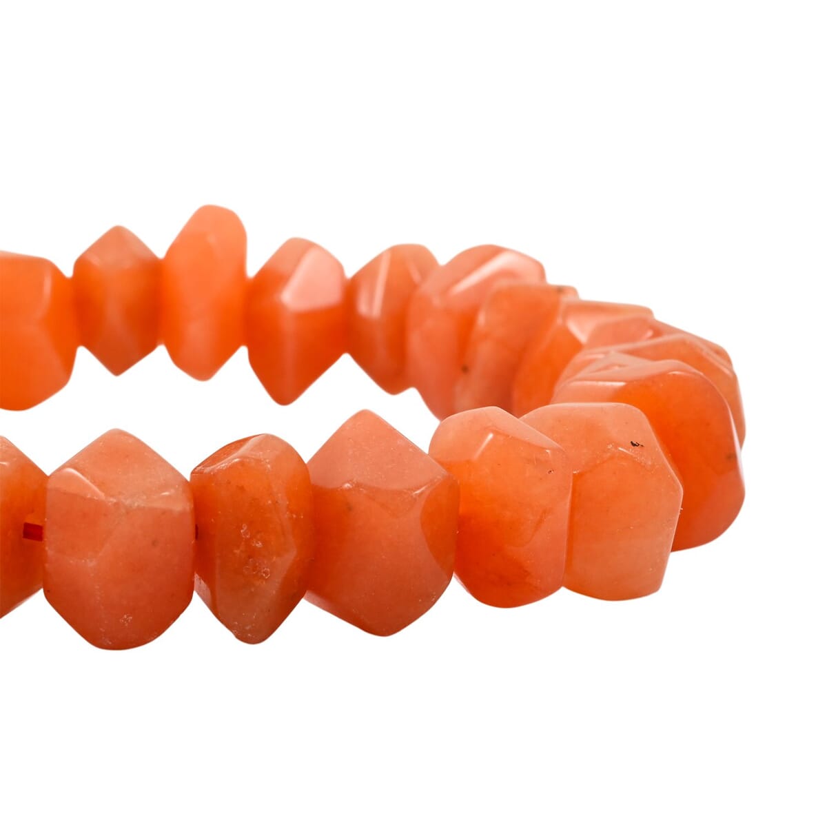 Faceted Freeform Red Aventurine 176.10 ctw Stretch Bracelet (6-7In) image number 2