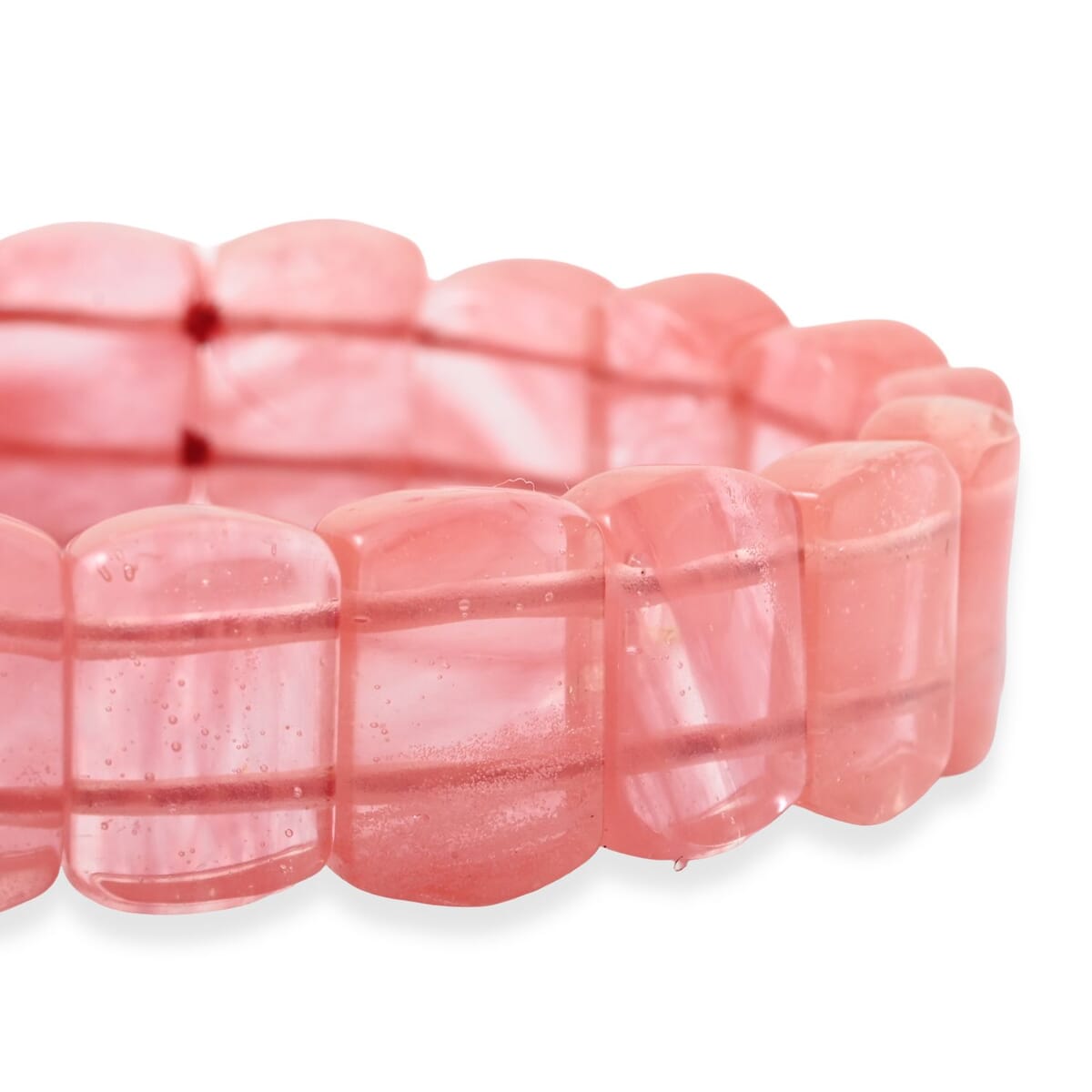 Cherry Quartz 103.50 ctw Mini Section Stretch Bracelet image number 2