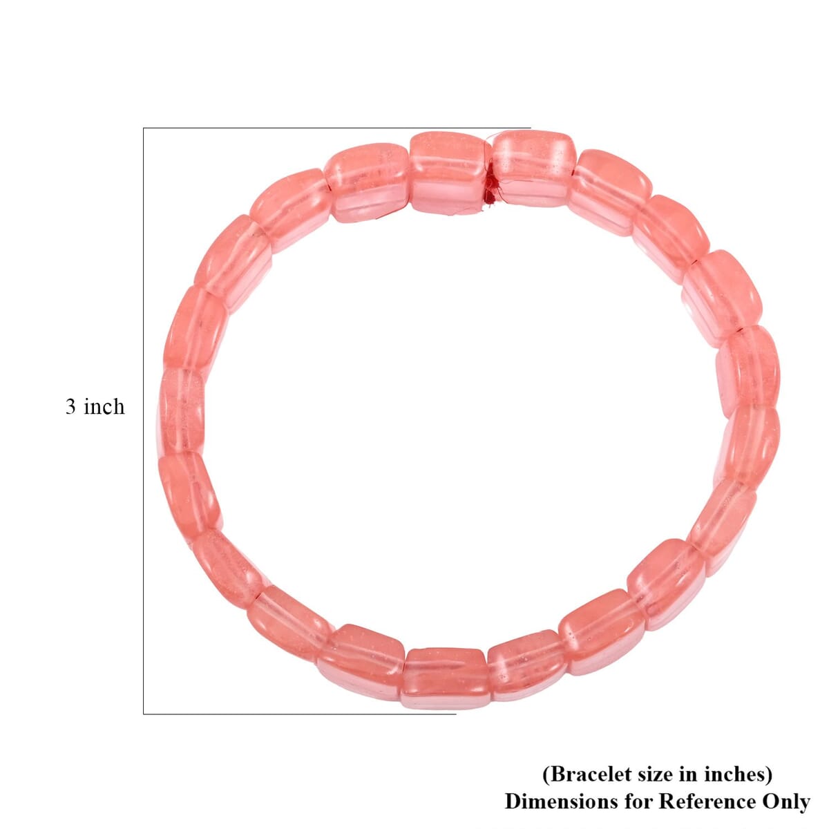 Cherry Quartz 103.50 ctw Mini Section Stretch Bracelet image number 3