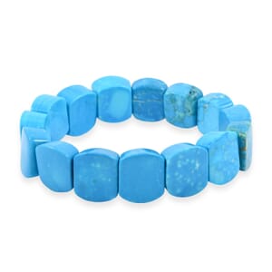 Puffy Dome Blue Howlite 192.45 ctw Stretch Bracelet