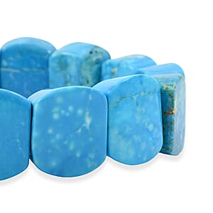Puffy Dome Magnesite Turquoise 192.45 ctw Stretch Bracelet