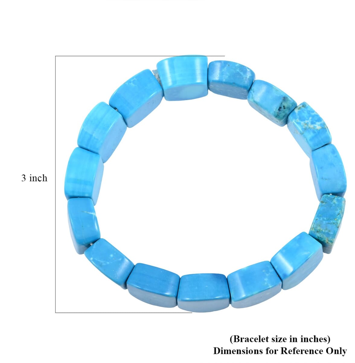 Puffy Dome Blue Howlite 192.45 ctw Stretch Bracelet image number 3