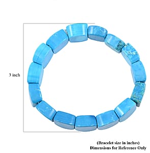 Puffy Dome Magnesite Turquoise 192.45 ctw Stretch Bracelet