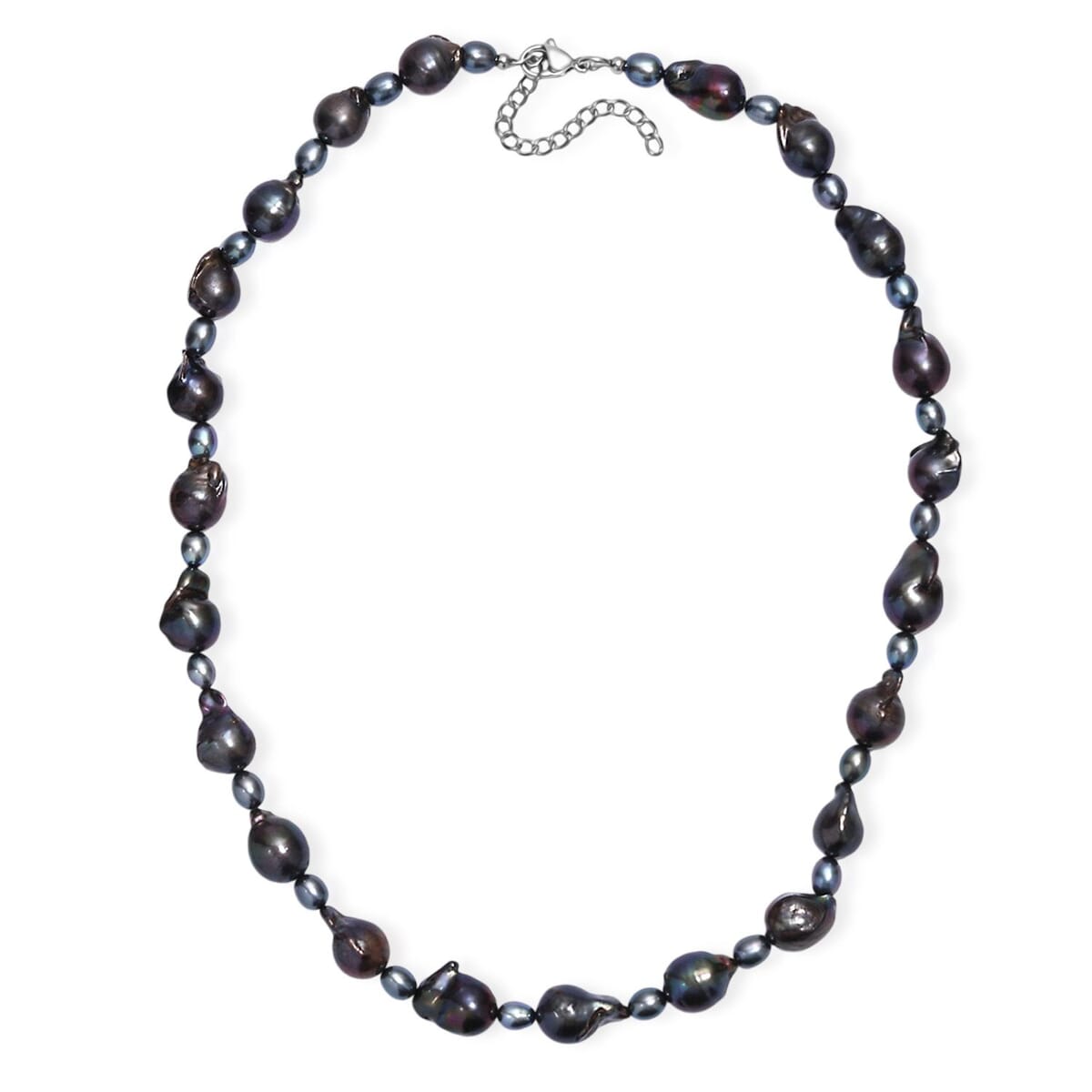Peacock Pearl (D) Necklace in Stainless Steel 18 Inches image number 3
