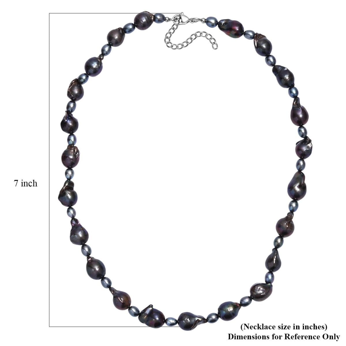 Peacock Pearl (D) Necklace in Stainless Steel 18 Inches image number 5
