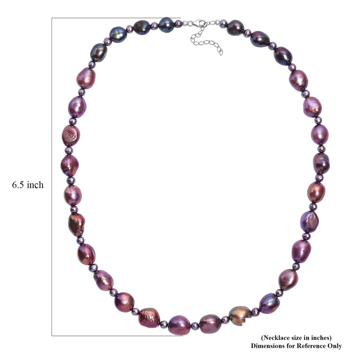 Multi Color Pearl (D) Necklace in Rhodium Over Sterling Silver 20 Inches image number 5