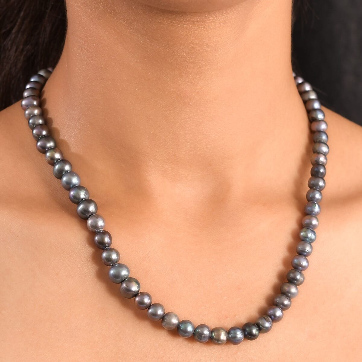 Grey Pearl (D) Necklace 28 Inches image number 2