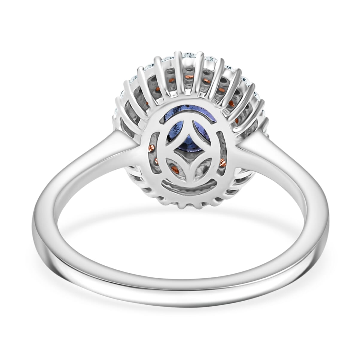 Premium Tanzanite, Luxuriant Lab Grown Pink and White Diamond 1.45 ctw Twilight Reverie Ring in Rhodium Over Sterling Silver (Size 7.0) image number 4