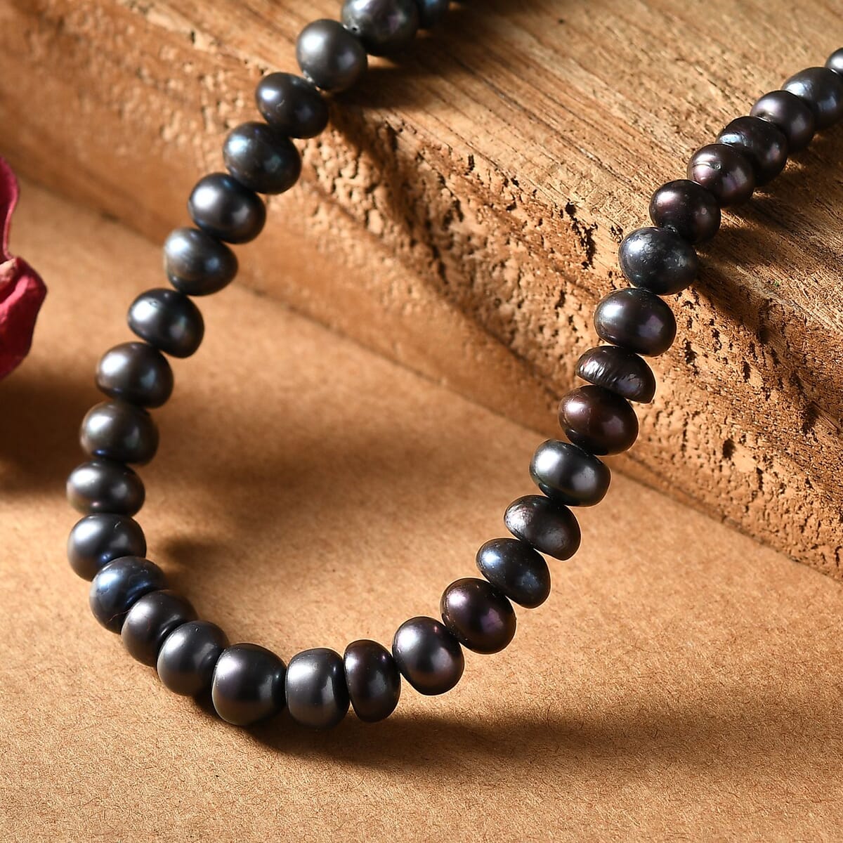 Grey Pearl (D) Necklace in Stainless Steel 18 Inches image number 1