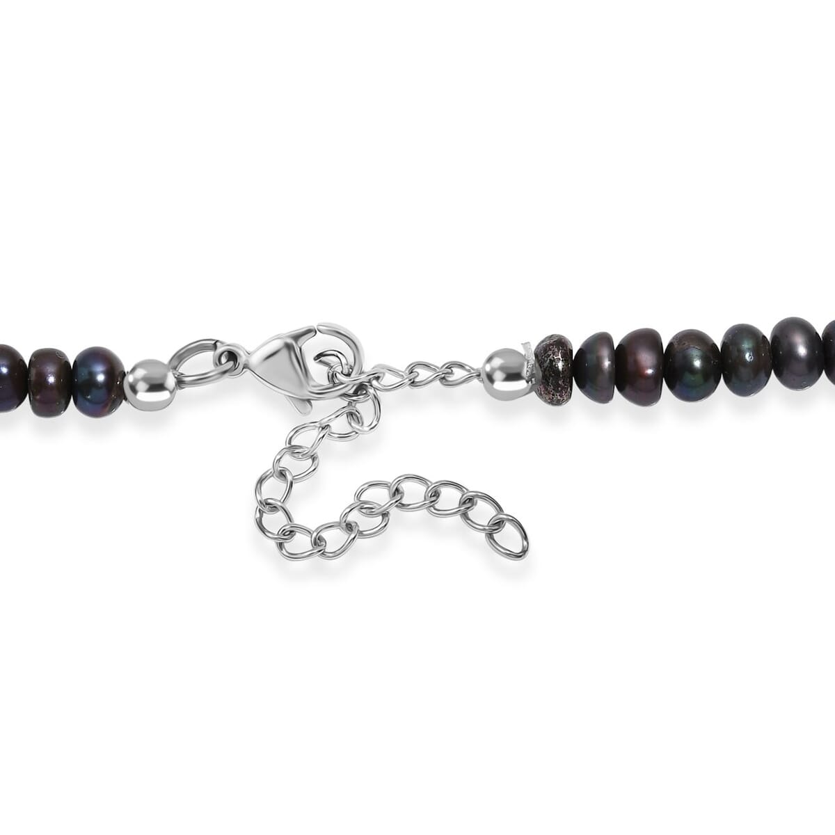 Grey Pearl (D) Necklace in Stainless Steel 18 Inches image number 4