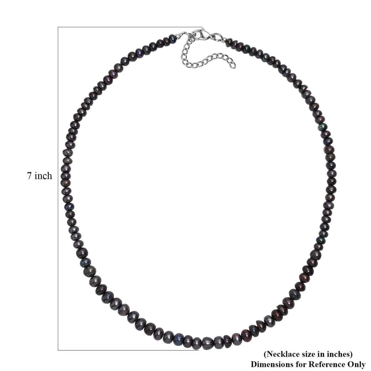Grey Pearl (D) Necklace in Stainless Steel 18 Inches image number 5