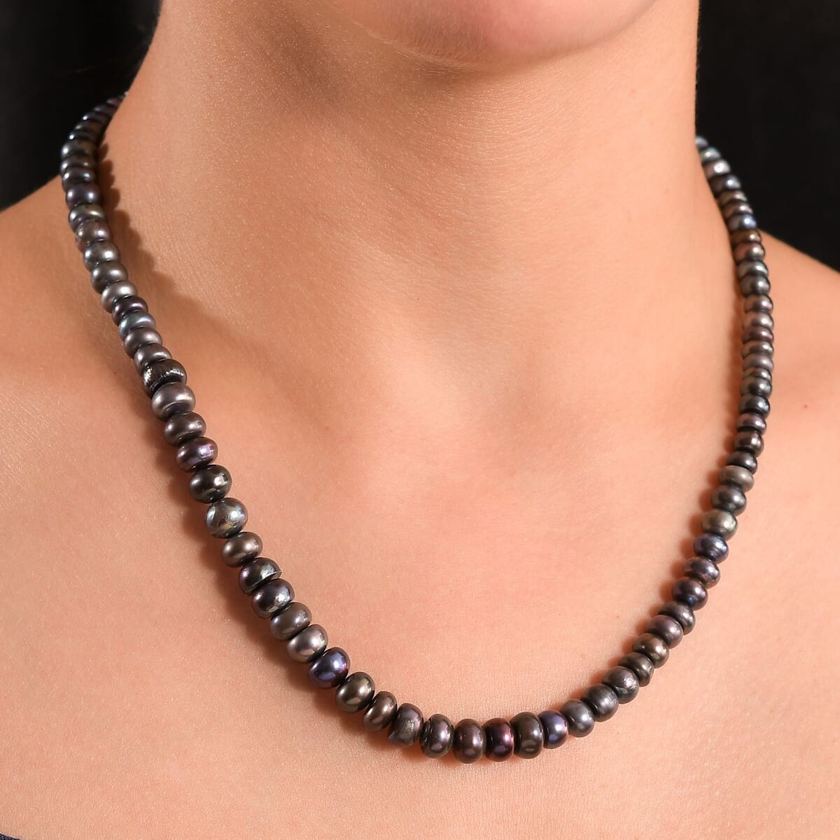 Peacock Pearl (D) Necklace in Stainless Steel 18 Inches image number 2