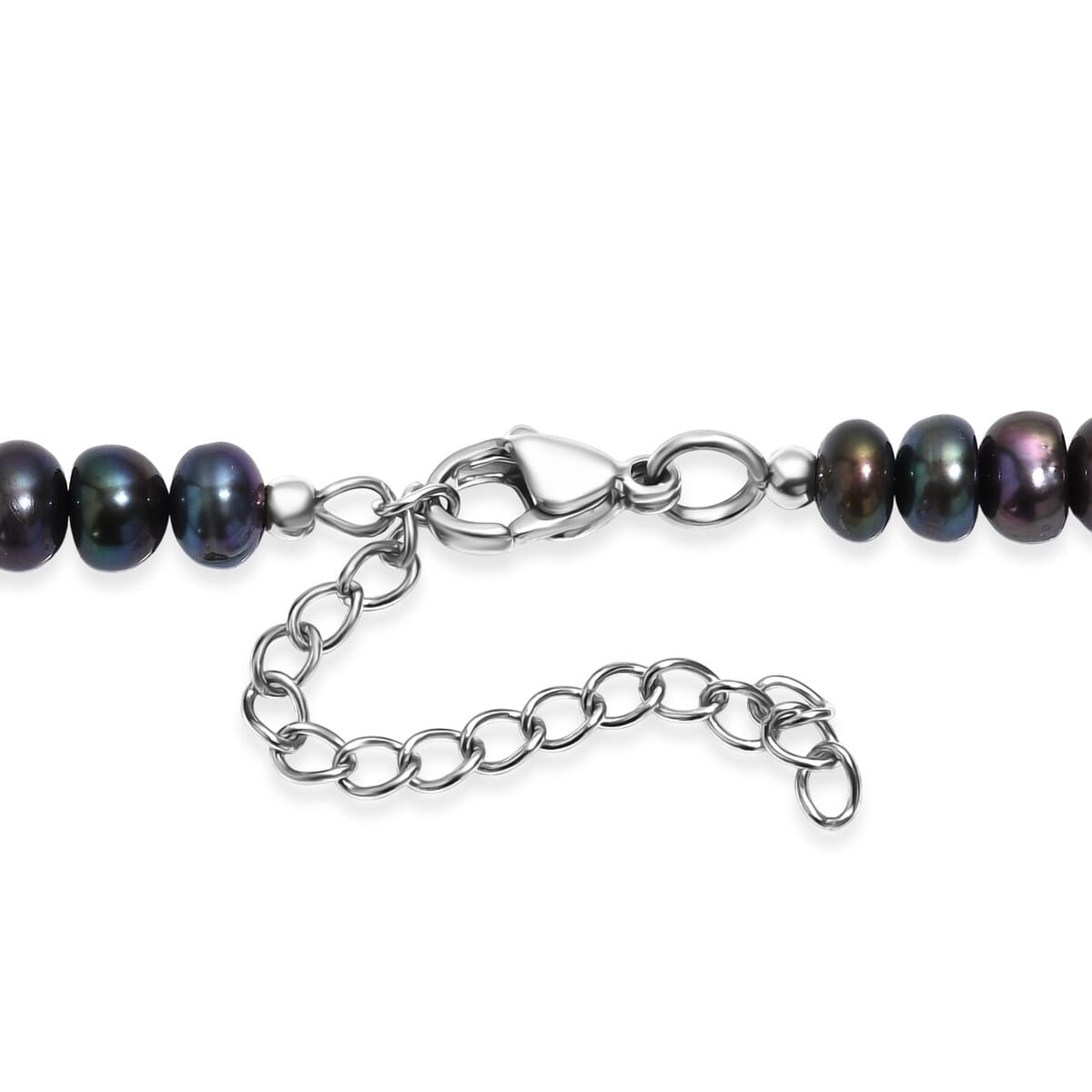 Peacock Pearl (D) Necklace in Stainless Steel 18 Inches image number 4