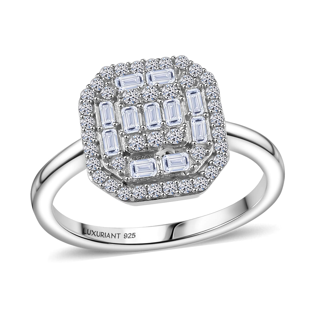 Luxuriant Lab Grown Diamond 0.50 ctw Art Deco Ring in Rhodium Over Sterling Silver (Size 10.0)  image number 0