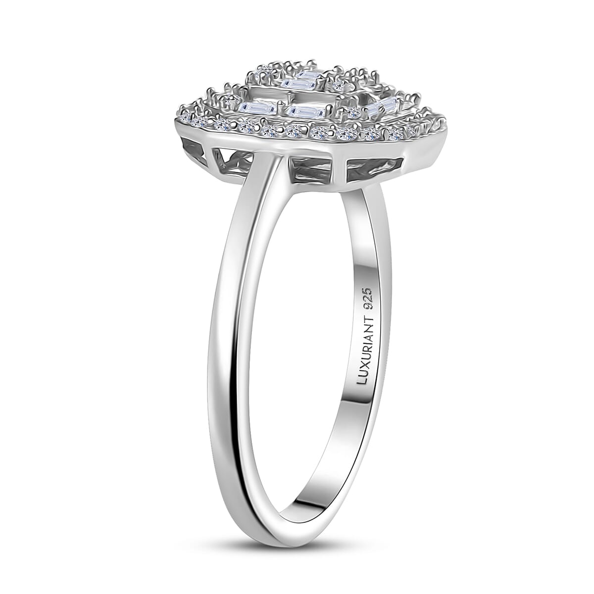 Luxuriant Lab Grown Diamond 0.50 ctw Art Deco Ring in Rhodium Over Sterling Silver (Size 10.0)  image number 3