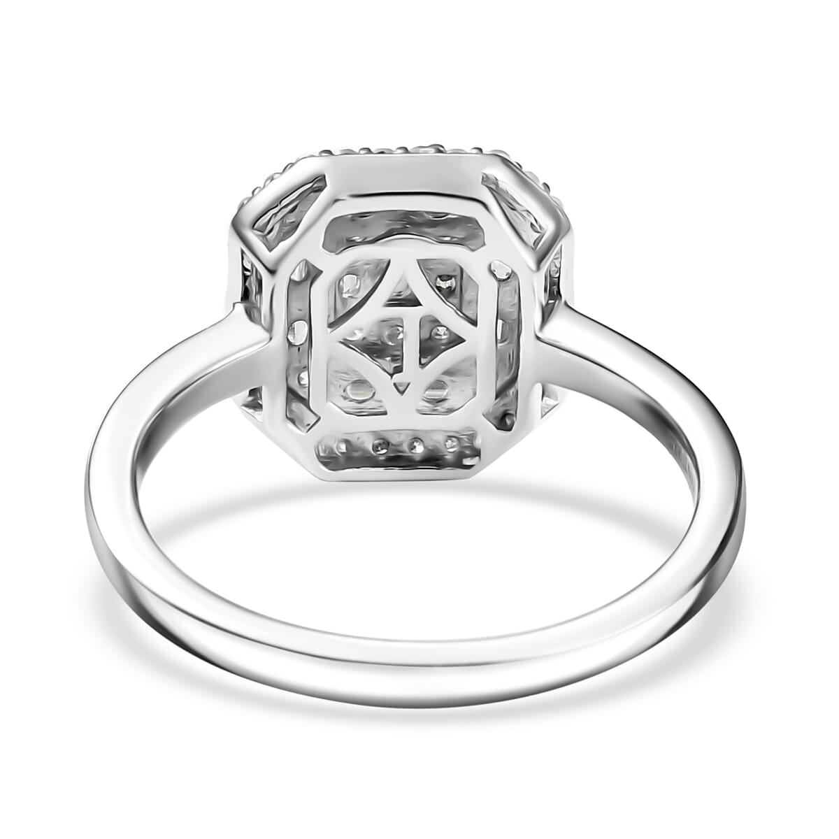 Luxuriant Lab Grown Diamond 0.50 ctw Art Deco Ring in Rhodium Over Sterling Silver (Size 10.0)  image number 4