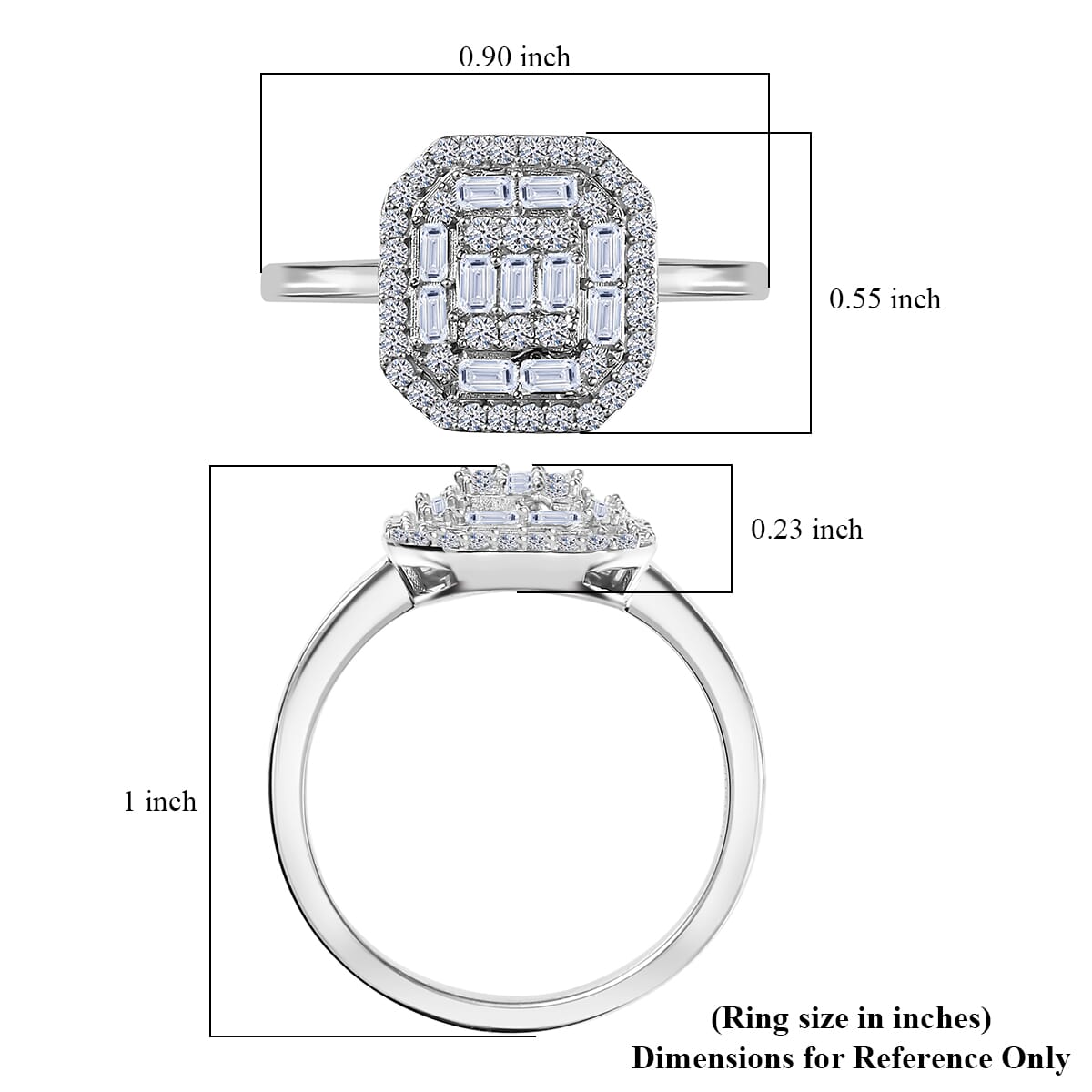 Luxuriant Lab Grown Diamond 0.50 ctw Art Deco Ring in Rhodium Over Sterling Silver (Size 10.0)  image number 5