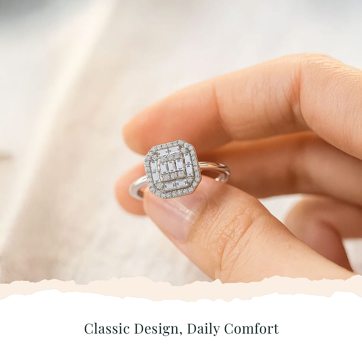 Luxuriant Lab Grown Diamond 0.50 ctw Art Deco Ring in Rhodium Over Sterling Silver (Size 5.0)  image number 5