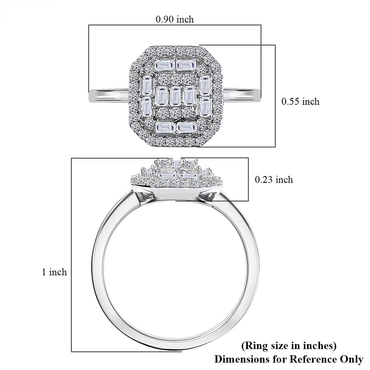 Luxuriant Lab Grown Diamond 0.50 ctw Art Deco Ring in Rhodium Over Sterling Silver (Size 5.0)  image number 6