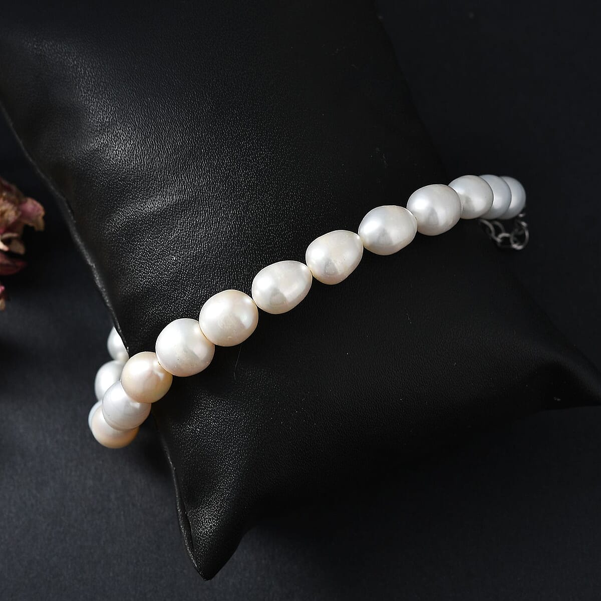 Freshwater Pearl Bracelet in Stainless Steel (7.25-9.25In) image number 1