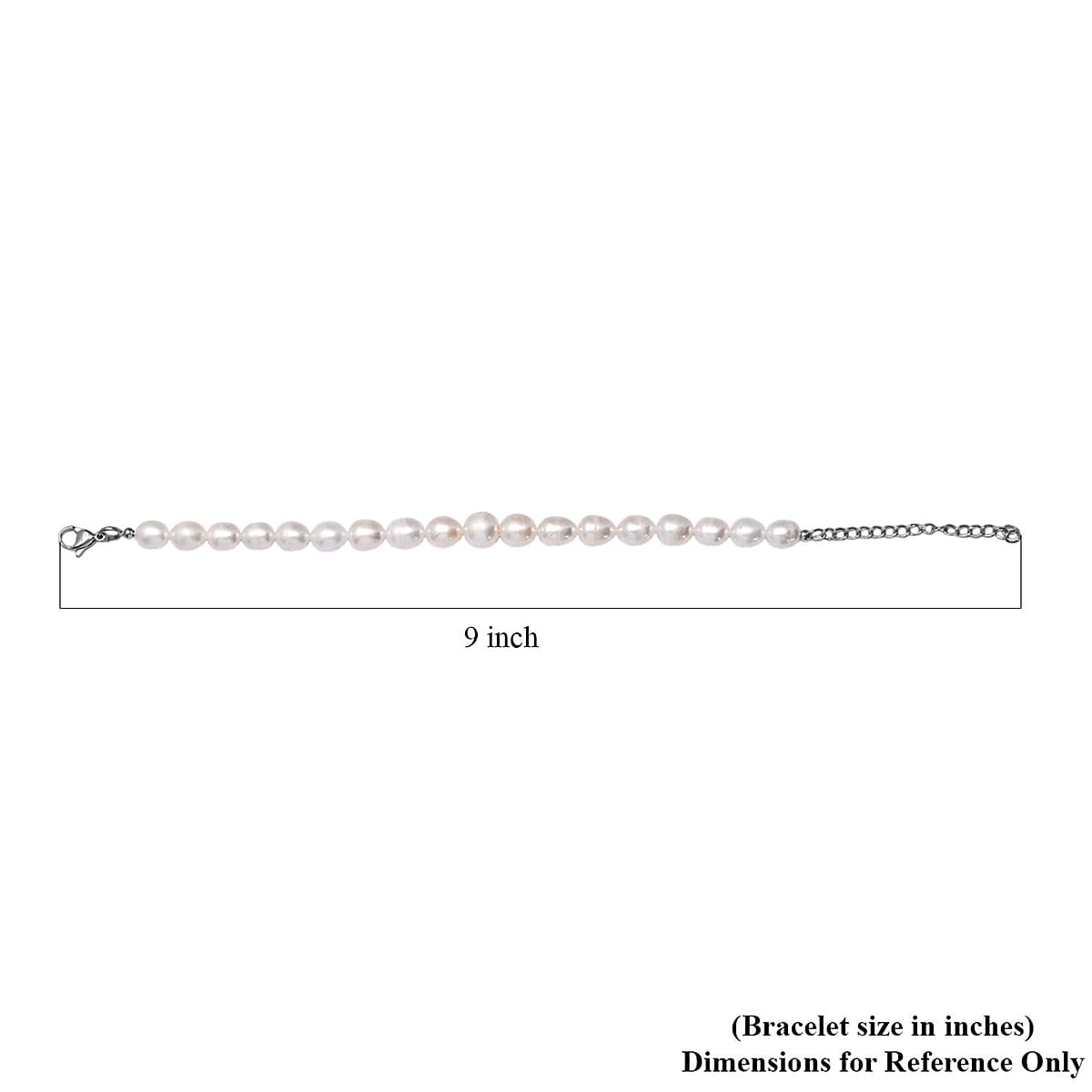 Freshwater Pearl Bracelet in Stainless Steel (7.25-9.25In) image number 4