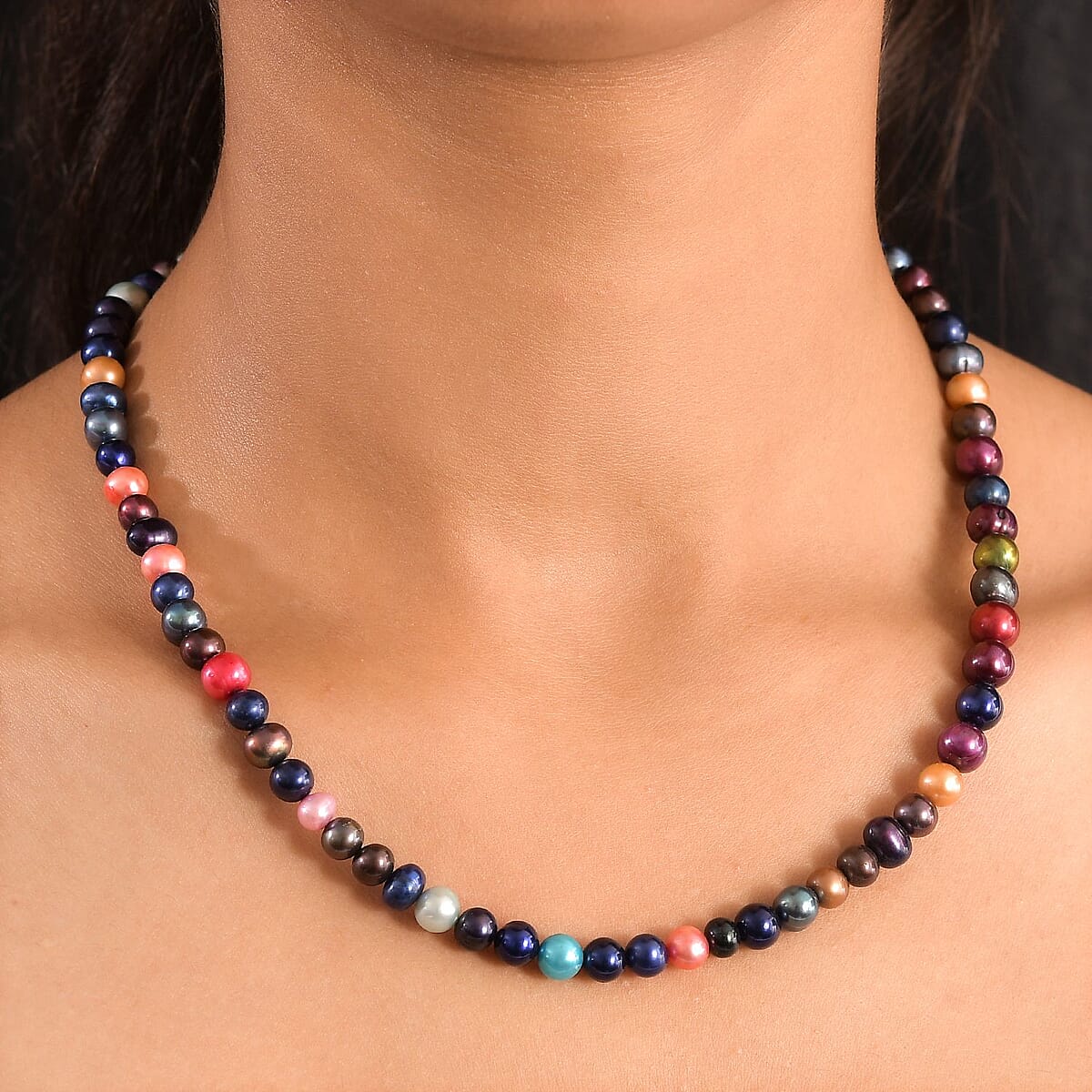 Value Buy Multi Color Pearl (D) Necklace (28 Inches) image number 2