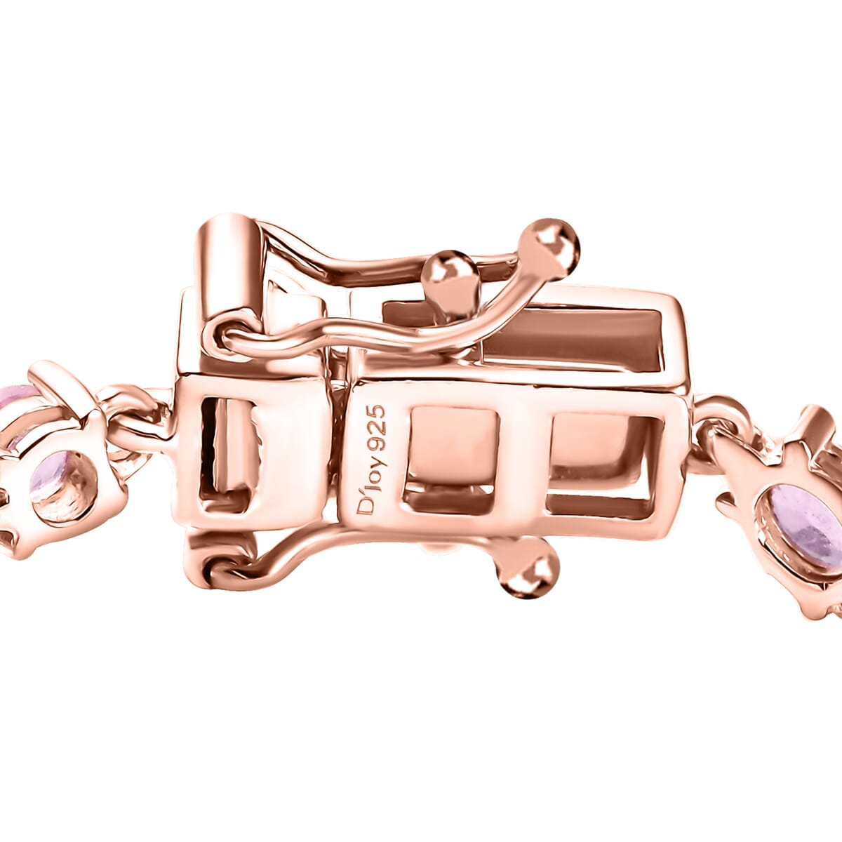 D'Joy Ilakaka Hot Pink Sapphire (FF) and Moissanite 10.00 ctw Floral Bracelet in 18K Vermeil Rose Gold Over Sterling Silv (6.50 In) image number 3