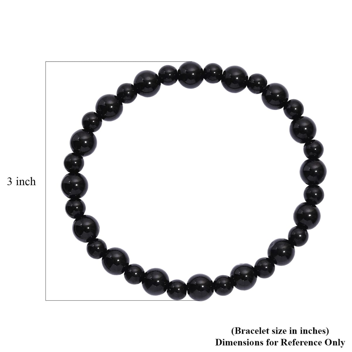 Thai Black Spinel 150.00 ctw Beaded Stretch Bracelet image number 4