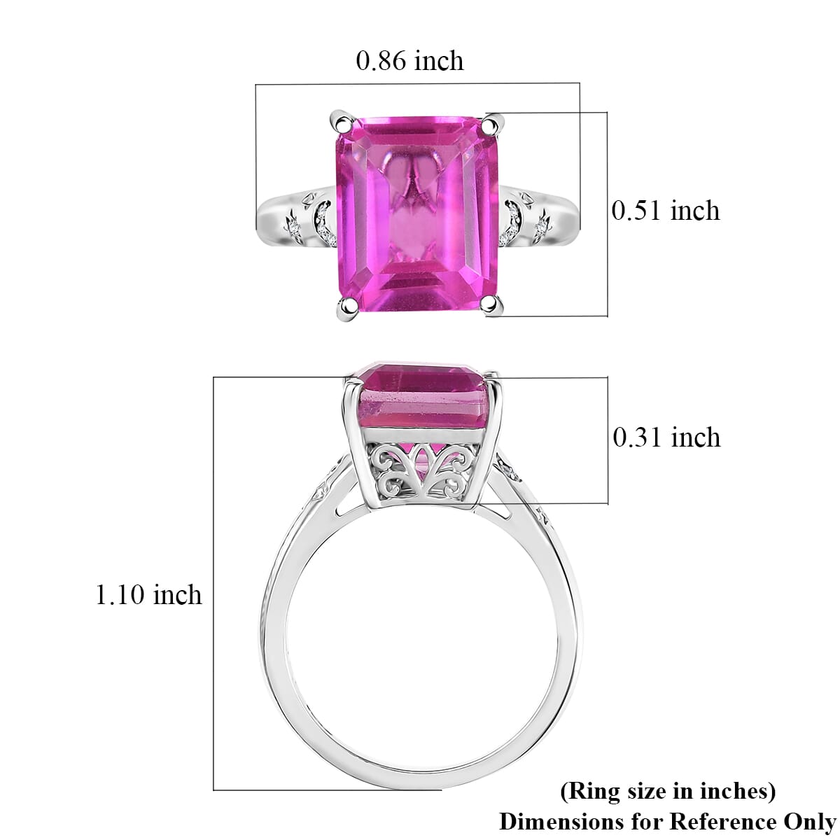 Ever True Patroke Quartz (Triplet) and White Zircon 7.00 ctw Celestial Glow Ring in Platinum Bond (Size 10.0) image number 5