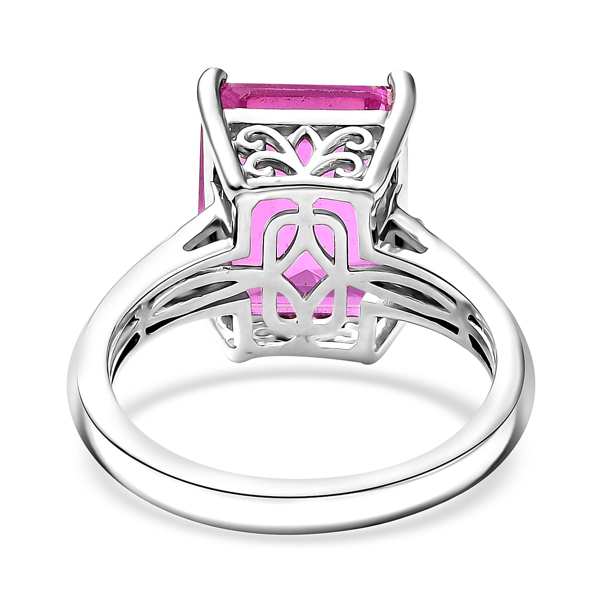 EverTrue Patroke Quartz (Triplet) and White Zircon 7.00 ctw Celestial Glow Ring in Platinum Bond (Size 9.0) image number 4