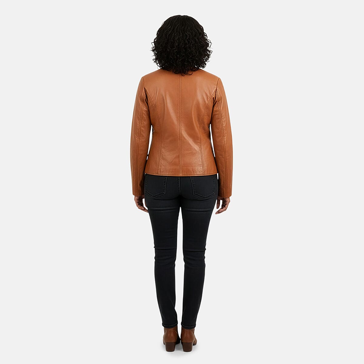  Tan with Leopard Lining Genuine Lambskin Jacket - XXL image number 1