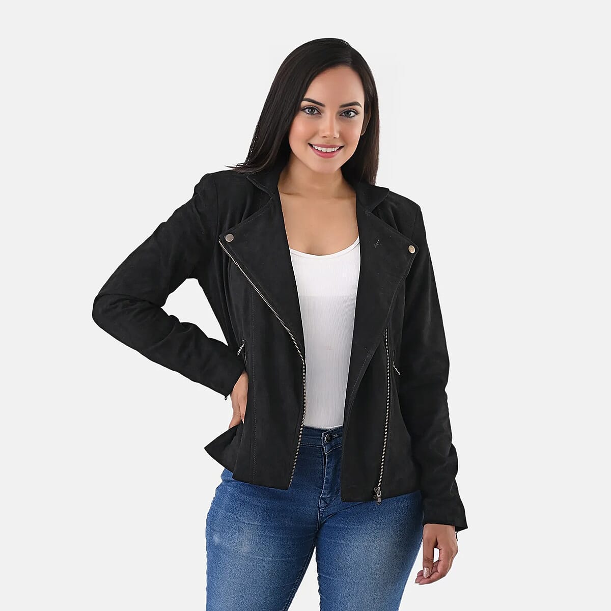 Doorbuster Black Genuine Lamb Leather Jacket - XL image number 1