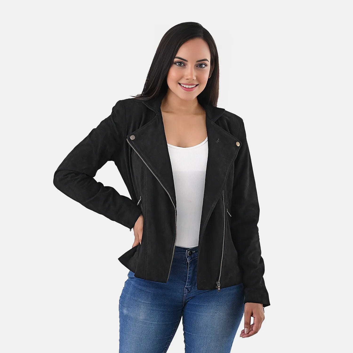 Black Genuine Lamb Leather Jacket - XXL