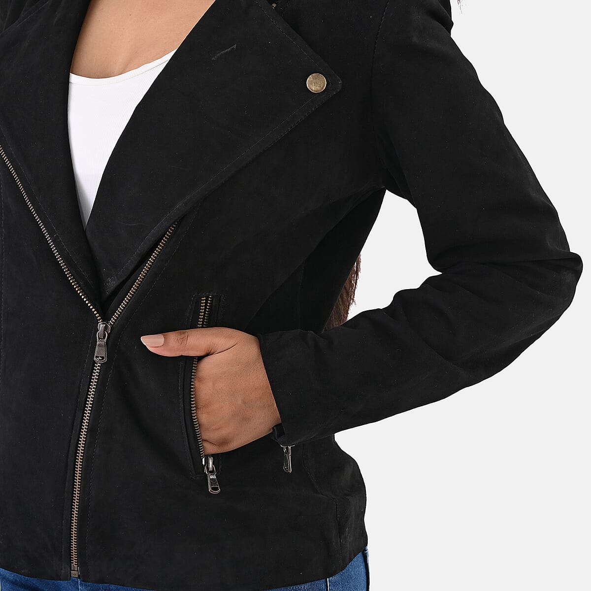 Doorbuster Black Genuine Lamb Leather Jacket - XXXL image number 5