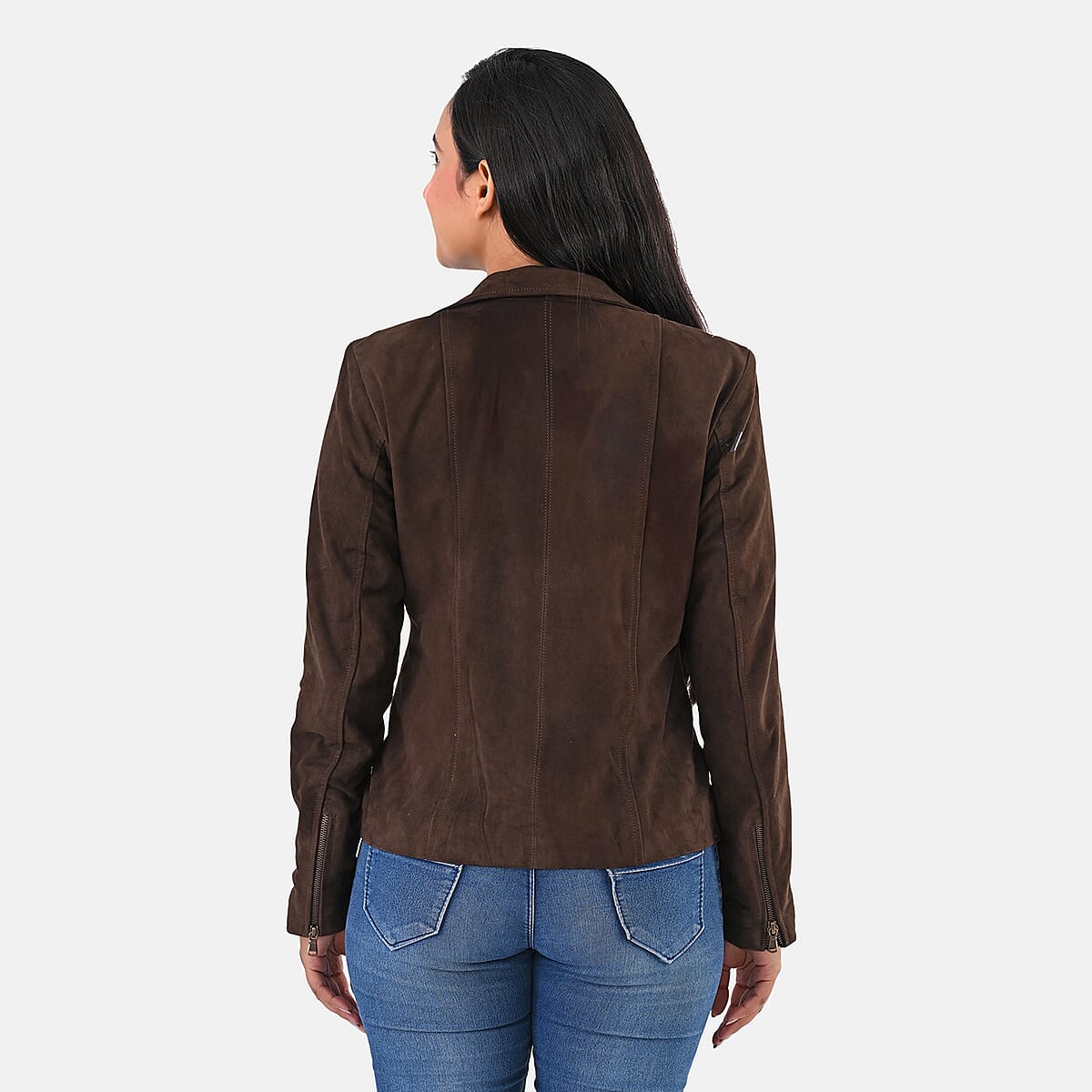 Doorbuster Brown Genuine Lamb Leather Jacket - M image number 2