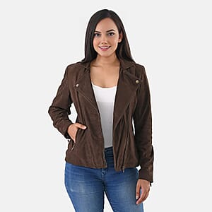  Brown Genuine Lamb Leather Jacket - L