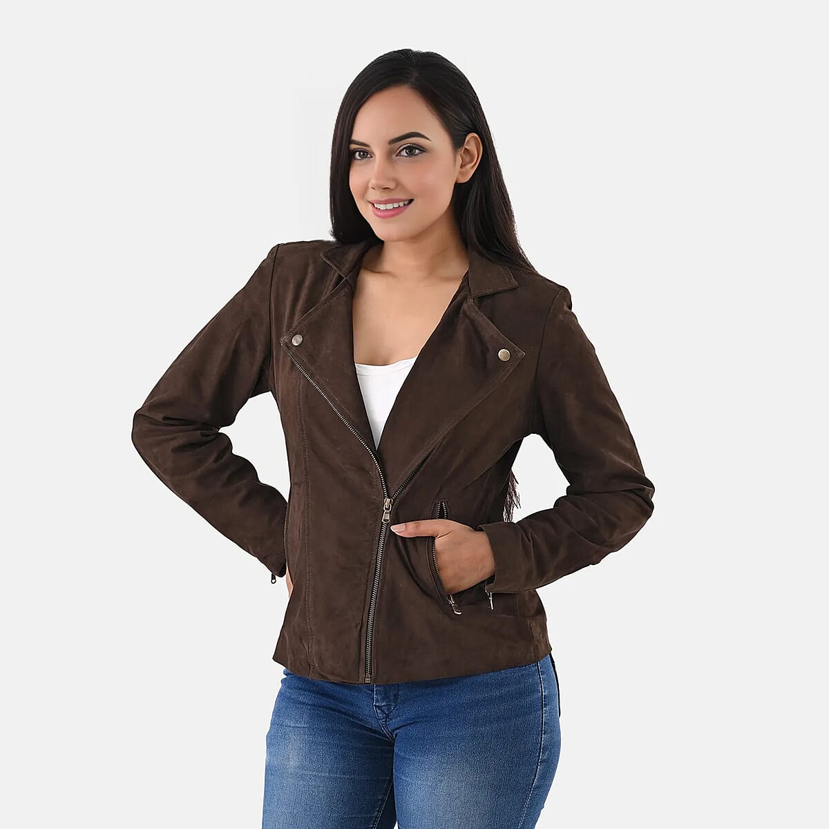 Doorbuster Brown Genuine Lamb Leather Jacket - XL image number 3