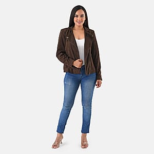 Doorbuster Brown Genuine Lamb Leather Jacket - XXL