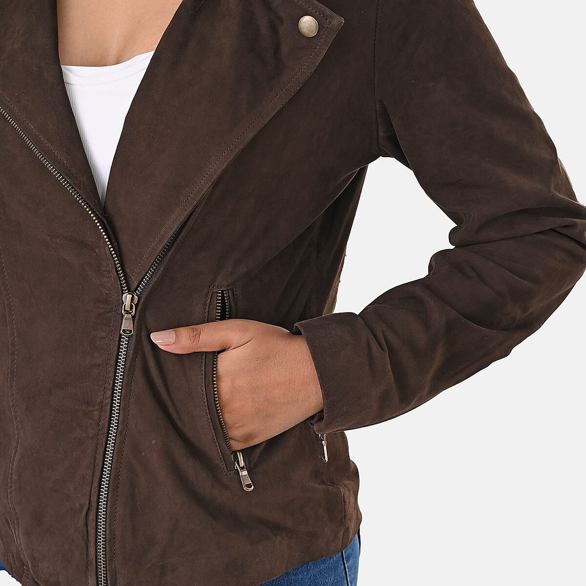Doorbuster Brown Genuine Lamb Leather Jacket - XXXL image number 5