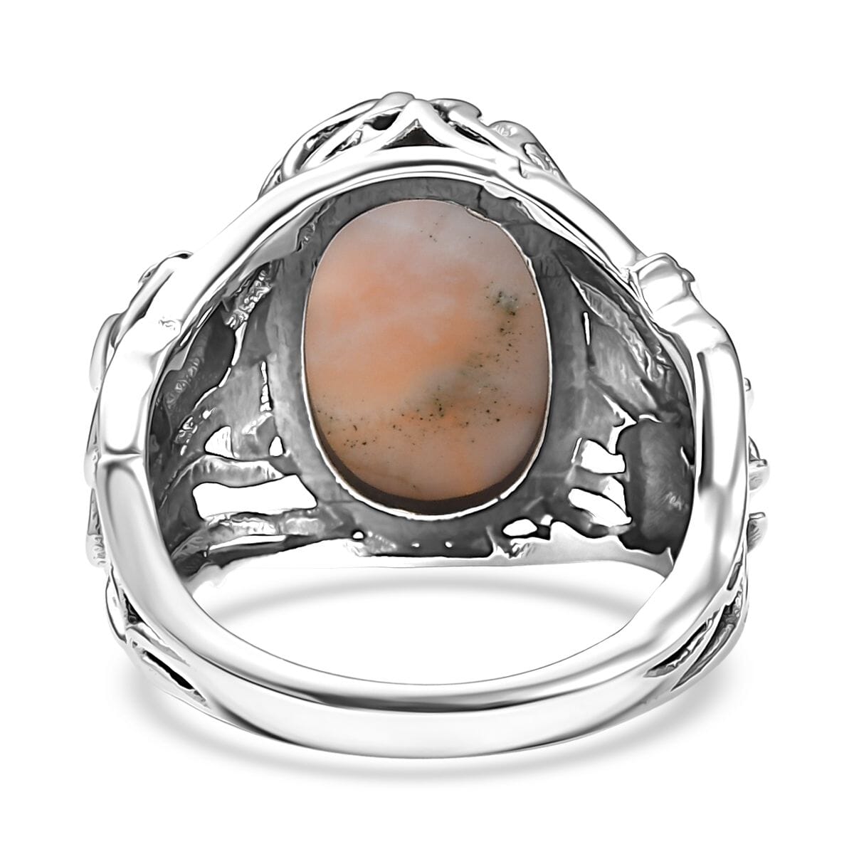 D'Joy Artisan Crafted Pink Natrolite 7.65 ctw Fish Ring in Sterling Silver image number 4